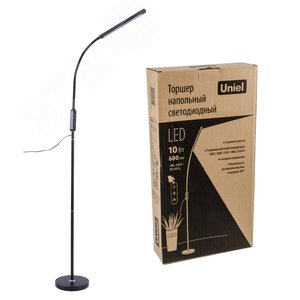 Торшер UЛм-T619 10W/3000-6500K/DIM BLACK напольный светодиодный 10W с регулировкой наклона Сенсорный выключатель Диммер черный - фото 3