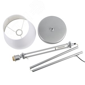 Торшер UML-T500 E27 SILVER/WHITE напольный под лампу Е27 60W с регулировкой наклона Серебристый/Белый ТМ - фото 2