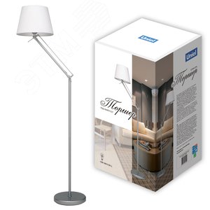 Торшер UML-T500 E27 SILVER/WHITE напольный под лампу Е27 60W с регулировкой наклона Серебристый/Белый ТМ - фото 7