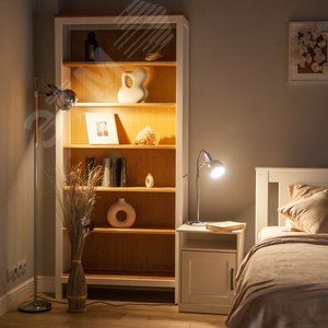 Торшер UML-T702 E14 SILVER напольный под лампу Е14 60W с регулировкой наклона Механический выключатель Серебристый ТМ - фото 6