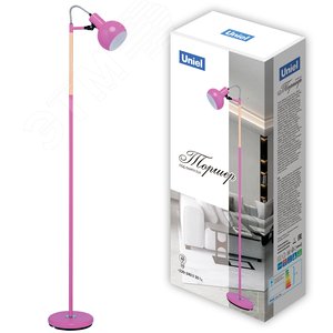 Торшер UML-T702 E14 PINK напольный под лампу Е14 60W с регулировкой наклона Механический выключатель Розовый ТМ - фото 7