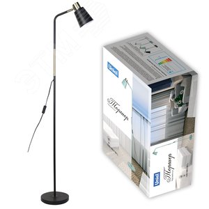 Торшер UML-T700 E27 BLACK напольный под лампу Е27 60W с регулировкой наклона Механический выключатель черный - фото 7