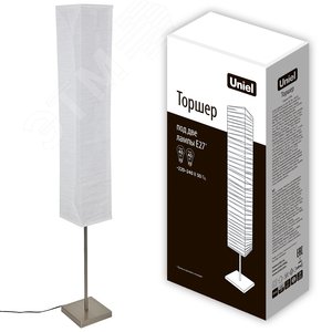 Торшер UML-T400 2хE27 WHITE напольный под две лампы E27 2х60W Механический выключатель Белый ТМ - фото 6