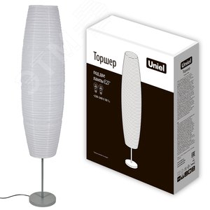 Торшер UML-T410 2хE27 WHITE напольный под две лампы Е27 2х60W Механический выключатель белый - фото 5