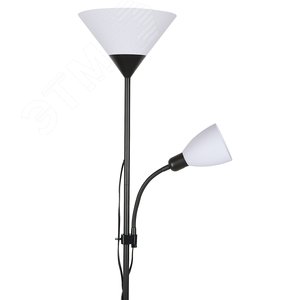 Торшер UML-T520 E27+E14 BLACK/WHITE напольный под лампу Е27 и Е14 2х60W черный/белый - фото 2