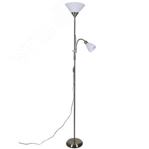 Торшер UML-T520 E27+E14 SILVER/WHITE напольный под лампу Е27 и Е14 2х60W Серебристый/Белый ТМ - фото 2