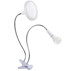 Светильник настольный для 2-х фитоламп на прищепке, E27 цоколь, белый ФитоЛето - фото 6