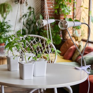 Светильник настольный для 2-х фитоламп на прищепке, E27 цоколь, белый ФитоЛето - фото 3