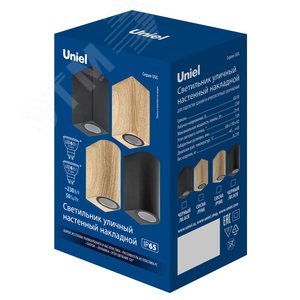 Светильник уличный под две лампы GU10 Архитектурный накладной UUL-P42A 2х6W/GU10 IP65 BLACK Корпус черный - фото 2