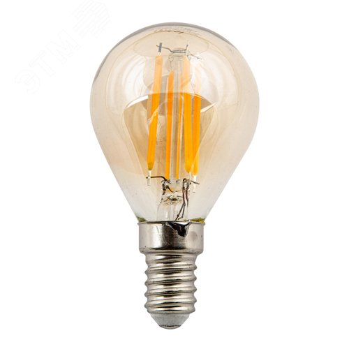 Лампа светодиодная Vintage 5 Вт Форма шар золотистая колба Картон ТМ LED-G45-5W/GOLDEN/E14 GLV21GO - фото 1