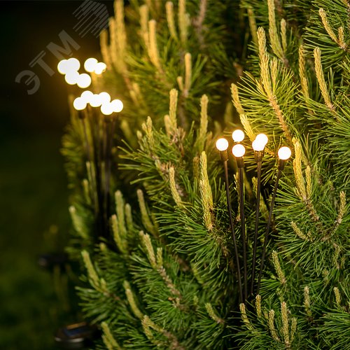 Светильник садовый USL-S-820/PM700 FIREFLIES на солнечной батарее ''Светлячки''. 6 светодиодов. Теплый белый свет. 1хАА Ni-Mh аккумулятор в/к. IP44. - фото 10