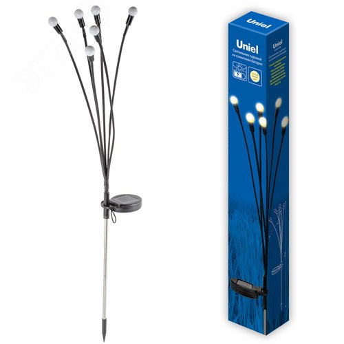 Светильник садовый USL-S-820/PM700 FIREFLIES на солнечной батарее ''Светлячки''. 6 светодиодов. Теплый белый свет. 1хАА Ni-Mh аккумулятор в/к. IP44. - фото 7