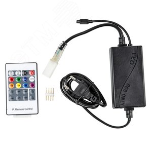 Контроллер для управления светодиодными ULC-N22-RGB NEON BLACK лентами 220В, с пультом ДУ, черный - фото 1
