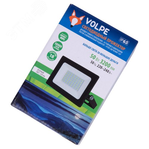 Прожектор светодиодный 50 Вт Зеленый свет Корпус черный TM Volpe ULF-Q517 50W/GREEN IP65 220-240V BLACK - фото 9