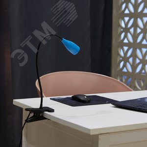 Светильник настольный светодиодный прищепка Механический выключатель ULM-D501 4W/4000K BLUE Синий - фото 2