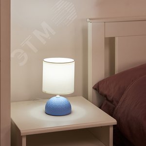 Светильник настольный декоративный под лампу Е14 40W Механический выключатель UML-B302 E14 BLUE Синий - фото 3