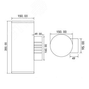 Светильник светодиодный уличный ДБУ-2х22вт ULU-S22D-2x22W/2700K IP65 BLACK С Архитектурный накладной теплый - фото 7