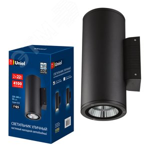Светильник светодиодный уличный ДБУ-2х22вт ULU-S22D-2x22W/2700K IP65 BLACK С Архитектурный накладной теплый - фото 8