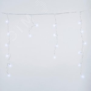 Бахрома светодиодная 2 м 48 светодиодов белый свет прозрачный провод ULD-B2005-048/DTA WHITE IP20 - фото 1