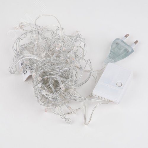 Бахрома светодиодная 2 м 48 светодиодов розовый свет прозрачный провод ULD-B2005-048/DTA PINK IP20 - фото 1