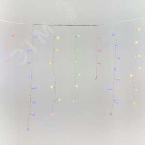 Бахрома светодиодная с эффектом мерцания 10м Соединяемая 480 светодиодов Разноцветный свет Провод прозрачный ULD-B10005-480/TTK MULTI IP44 - фото 2