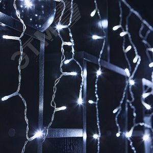Бахрома светодиодная с эффектом мерцания 12м соединяемая 195 светодиодов белый свет прозрачный провод ULD-B12006-195/TTK WHITE IP44 - фото 5