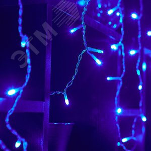 Бахрома светодиодная с эффектом мерцания 12м соединяемая 195 светодиодов синий свет прозрачный провод ULD-B12006-195/TTK BLUE IP44 - фото 5