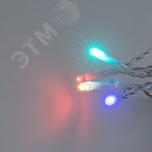 Бахрома светодиодная со статическим свечением 6м соединяемая 200 светодиодов разноцветный свет прозрачный провод ULD-B6007-200/STK MULTI IP44 - фото 2