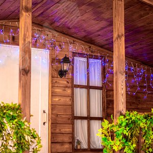 Бахрома светодиодная со статическим свечением 6м Соединяемая 200 светодиодов Синий свет Провод прозрачный ULD-B6007-200/STK BLUE IP44  ТМ Uniel - фото 4