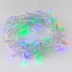 Гирлянда светодиодная 25 м соединяемая 225 светодиодов разноцветный свет прозрачный провод MULTI IP20 - фото 1