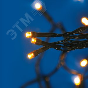 Гирлянда светодиодная ULD-S2000-200-DGA AMBER IP20 20 м, 200 светодиодов, янтарный свет, зеленый провод - фото 7