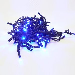 Гирлянда светодиодная с эффектом мерцания 10 м Соединяемая 120 светодиодов Синий и белый свет черный провод ULD-S1000-120/TBK BLUE-WHITE IP67 ТМ - фото 1