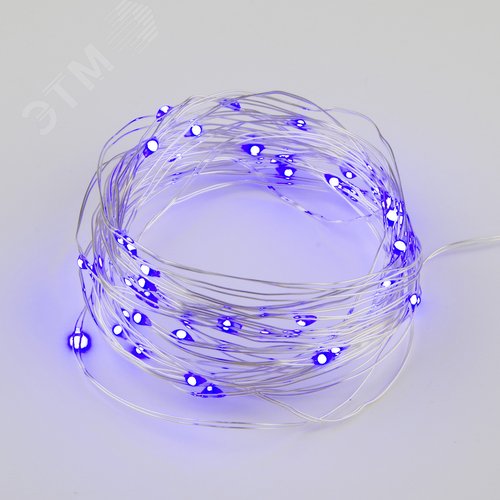 Гирлянда светодиодная Роса на батарейках 2AA не в комплекте 2 м 20 светодиодов фиолетовый свет медный провод ULD-S0200-020/SСB/2AA PURPLE IP20 DEW - фото 1