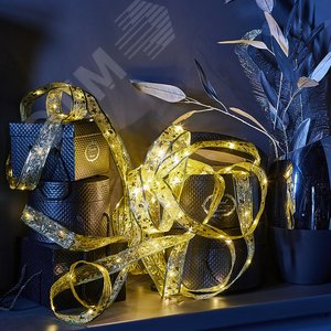 Гирлянда Лента светодиодная на батарейках 3AA не в/к 10 м 100 светодиодов Теплый белый свет Провод медный ULD-S1000-100/SCB/3AA WARM WHITE IP20 RIBBON - фото 2