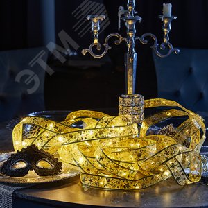 Гирлянда Лента светодиодная на батарейках 3AA не в/к 10 м 100 светодиодов Теплый белый свет Провод медный ULD-S1000-100/SCB/3AA WARM WHITE IP20 RIBBON - фото 3