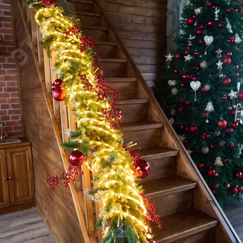 Гирлянда светодиодная Дюралайт 15м Коннектор в комплекте. Желтый свет Провод черный ТМ Uniel ULD-D50 15M/С08 IP44 YELLOW - фото 9