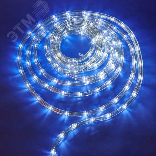 Гирлянда светодиодная Дюралайт 15м Коннектор в комплекте Белый свет Провод черный ТМ Uniel ULD-D50 15M/С08 IP44 WHITE - фото 2