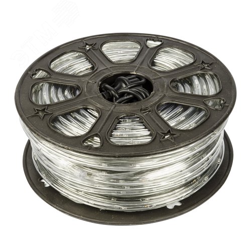 Гирлянда светодиодная Дюралайт 15 м Коннектор в комплекте Красный свет черный провод ТМ ULD-D50 15M/С08 IP44 RED - фото 3