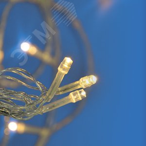 Гирлянда Занавес светодиодный 1,5х1,5 м 100 светодиодов теплый прозрачный провод ULD-C1515-100/DTA WA RM WHITE IP20 - фото 3