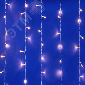 Гирлянда Занавес светодиодный 1,5х1,5 м 100 светодиодов теплый прозрачный провод ULD-C1515-100/DTA WA RM WHITE IP20 - фото 2