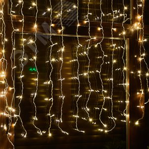 Гирлянда Занавес светодиодный 1,5х1,5 м 100 светодиодов теплый прозрачный провод ULD-C1515-100/DTA WA RM WHITE IP20 - фото 4