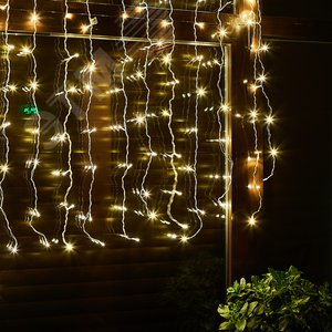 Гирлянда Занавес светодиодный 1,5х1,5 м 100 светодиодов теплый прозрачный провод ULD-C1515-100/DTA WA RM WHITE IP20 - фото 5