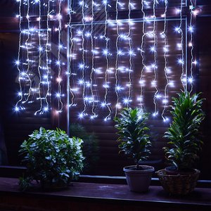 Гирлянда Занавес светодиодный 15х15 м 100 светодиодов прозрачный провод ULD-C1515-100/DTA WHITE IP20 - фото 4