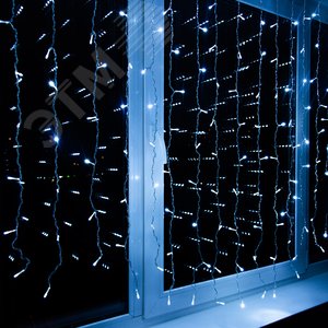 Гирлянда Занавес светодиодный 15х15 м 100 светодиодов прозрачный провод ULD-C1515-100/DTA WHITE IP20 - фото 5