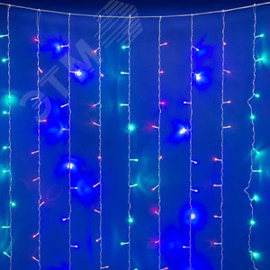 Гирлянда Занавес светодиодный 1,5х1,5 м 100 светодиодов разноцветный свет прозрачный провод ULD-C1515-100/DTA MULTI IP20 - фото 2