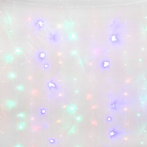 Гирлянда Занавес светодиодный 1,5х1,5 м 100 светодиодов разноцветный свет прозрачный провод ULD-C1515-100/DTA MULTI IP20 - фото 1