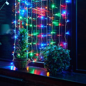 Гирлянда Занавес светодиодный 1,5х1,5 м 100 светодиодов разноцветный свет прозрачный провод ULD-C1515-100/DTA MULTI IP20 - фото 5