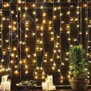 Гирлянда Занавес светодиодный 3х2 м 160 светодиодов теплый белый свет прозрачный провод ULD-C3020-160/DTA WARM WHITE IP20 TM - фото 5