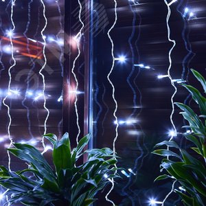 Гирлянда Занавес светодиодный 3х2 м 160 светодиодов прозрачный провод ULD-C3020-160/DTA WHITE IP20 З - фото 4