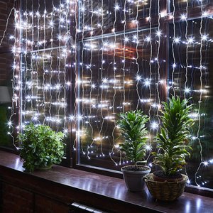Гирлянда Занавес светодиодный с эффектом мерцания 3х2 м 264 светодиода белый свет прозрачный провод ULD-C3020-264/TTK WHITE IP44 TM - фото 4